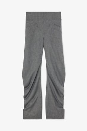 Ganni Mixed Pants in Grey Wool Melange - Size 32