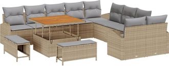 vidaXL Vidaxl - Garden Sofa Set 13 pcs Beige, Light Grey 100 x 100 x 71 cm