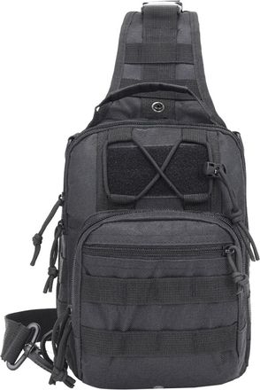 Generic Tactical Sling Bag for Men, Shoulder Pack with MOLLE System, Water-Resistant Compact Rover Commute Sling Chest Bag(Black)