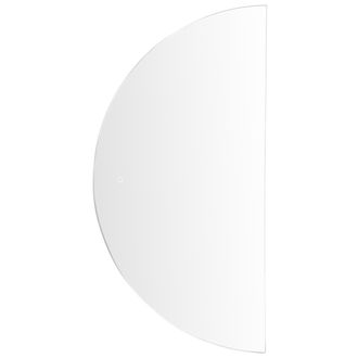 Beliani Espejo De Pared Led Moderno Contempor&aacute;neo Semicircular Para Colgar Dormitorio Ba&ntilde;o 60 X 120 Cm Plateado Loue