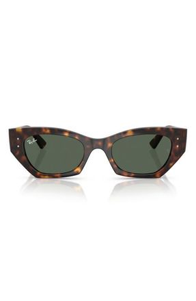 Ray-Ban Zena 52mm Geometric Sunglasses in Havana /Dark Green at Nordstrom