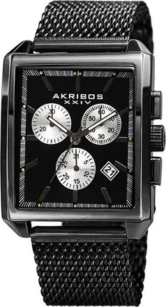 Akribos XXIV Womens Casual Chronograph Quartz Black Dial Mens Watch P50154