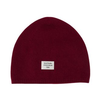 Acne Studios Gorro de Cachemira con Logo - Accessories - unisex - Rojo - ONE SIZE