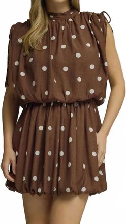 Entro Dayton Dot Dress In Brown