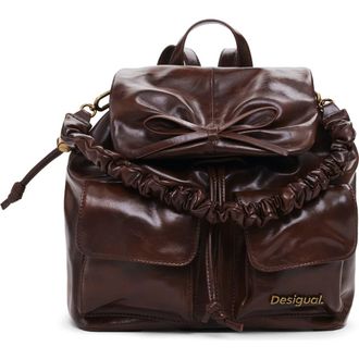 Desigual Faux Leather Convertible Backpack in Brown at Nordstrom