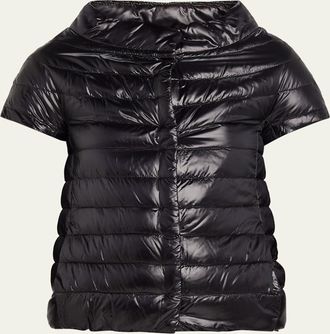 Herno Emilia Water-Resistant Ultralight Nylon Puffer Cape