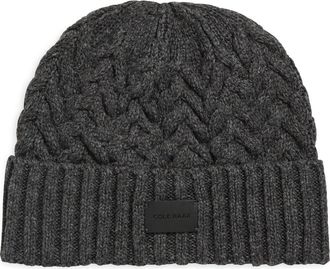 Cole Haan Chain Stitch Beanie in Medium Grey Heather at Nordstrom Rack