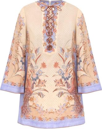 Zimmermann Beige Floral Mini Dress