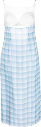 Juneyen Checked Cut-Out Midi Dress - Womens - Polyester/Bemberg