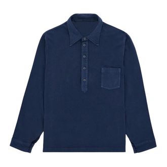 Fortela Polo Shirts, male, Blue, Size: XL Grayson Long Sleeve Polo