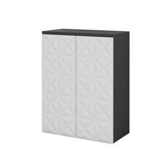 Vicco Armario Mediano Edge, Negro, 60 X 79.5 Cm Con 2 Puertas Y 3 Compartimentos