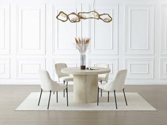 Vente-Unique Tavolo da pranzo allungabile da 4 a 12 persone in MDF Effetto travertino Beige - SIDRINA