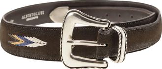 Alberto Luti Suede Belt With Embroidery