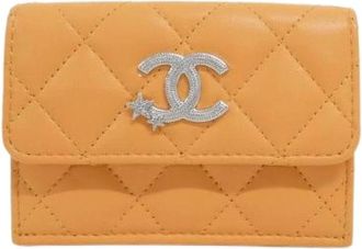 Chanel Pre-owned Wallets, female, Orange, Size: ONE SIZE Pre-owned Leather wallets