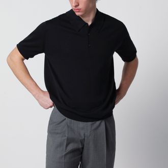 John Smedley Polo Isis nera in cotone