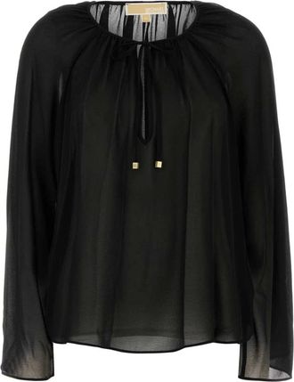Michael Kors Zwarte Georgette Blouse - Dames - Blouses - Zwart - M - Overhemden