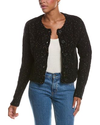 Autumn Cashmere Confetti Cable Boxy Wool & Alpaca-Blend Cardigan