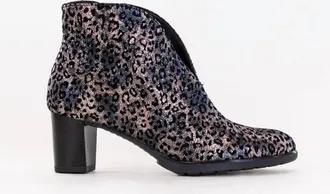 Ara Womens Oriel V Cut Bootie In Titan Metallic Suede