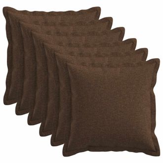vidaXL Cuscino Con Cuscino Houten 6 Pz Marrone Lino Vidaxl