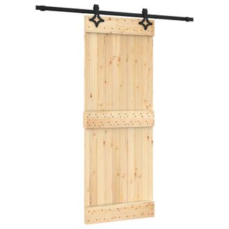 vidaXL Puerta Corredera Natural Y Negro 80 X 210 Cm Vidaxl