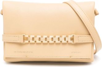 Victoria Beckham mini Chain clutch bag - women - Sheepskin - One Size - Neutrals