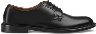 Doucal's Polished Calf Leather Derby Shoes with Lace-Up Design
