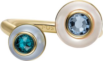Fossil Womens Bright Baubles Gold-Tone Brass Toi Et Moi Ring, JA72557107