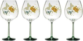 Lenox Set Of 4 Butterfly Meadow Balloon Wine Glasses