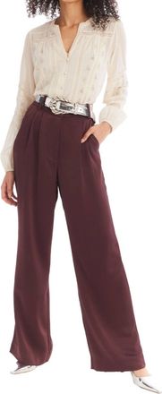 Allison New York Joan Satin Pants In Chocolate