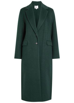 Vince Single-breasted Wool-blend Coat - Green - S (UK8-10 / S)