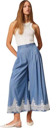Twinset Donna, Pantaloni, Blu, XS, new