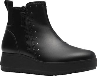 Clarks Womens Zylah Willow Ankle Boot, Black Leather, 8.5 Wide