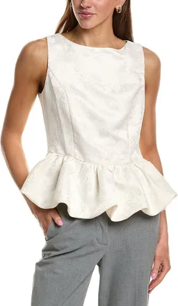 endless rose Jacquard Sleeveless Peplum Top