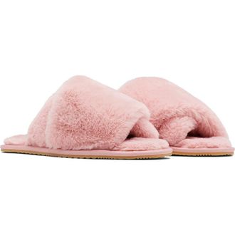 Sorel Go Mail Run Faux Fur Slide Slipper in Eraser Pink/Sea Salt at Nordstrom Rack, Size 7