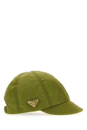 Prada Womens Re-Nylon Baseball Cap Green Recycled Polyamide Excluding