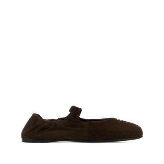 Miu Miu Ruches Suede Ballerinas