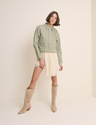 Nobody's Child Green Gingham Boxy Jacket