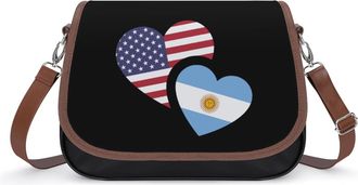 Generic Argentina & US Flag Fashion Womens Crossbody Bags Novelty Handbag Shoulder Bag Purse
