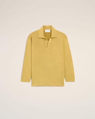 Ami Yellow Wool Long Sleeves Polo Yellow - XXS - for Men