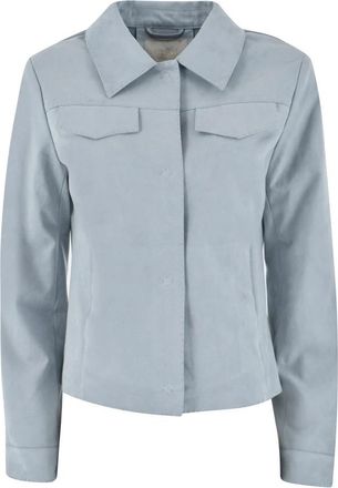 Yes-Zee Lichtblauwe Trendy Overhemdjasje - Dames - Zomerjassen - Blauw - XS - Jassen