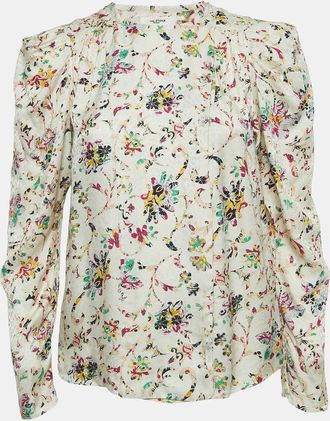 Isabel Marant Multicolor Print Crepe Long Sleeve Blouse XS