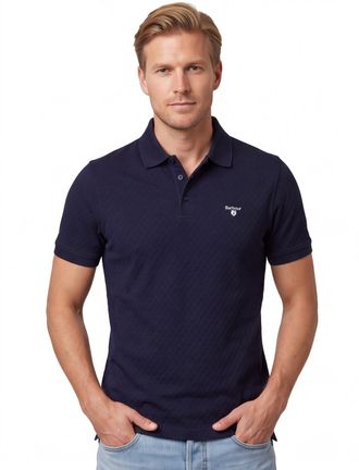 Barbour Navy polo Barbour tailored fit 3 knoops sluiting