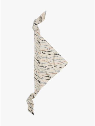 Tommy Hilfiger Womens Nautical Rope Print Silk Scarf - Optic White
