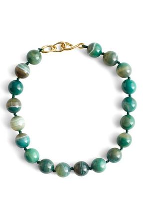 Madewell Semiprecious Stone Oversize Beaded Choker Necklace in Alpine at Nordstrom