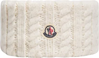 Moncler Moncler Cable Knit Alpaca Blend Headband, Women, White, Size: One Size