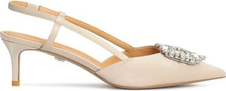 Kazar Dames luxueuze trouwdag pumps met lage hak - Dames - Pumps - Beige - 35 EU - Schoenen