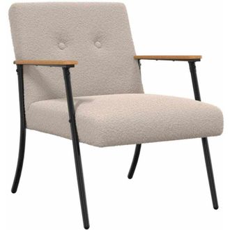 vidaXL Armchair Light Grey 59 x 75 x 78 cm Curly Wool-like Fabric vidaXL