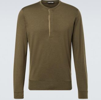 Tom Ford Camiseta con botones de lana, cachemir y seda