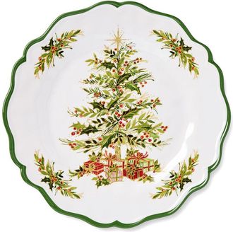 Certified International Holly Tree Set Of 4 Melamine Dinner Plates