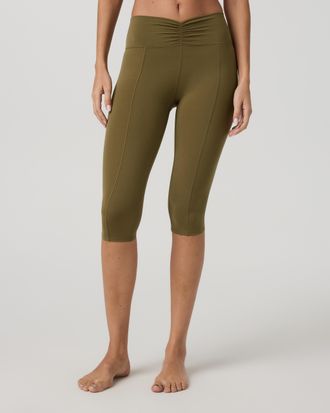 Vuori Clothing AllTheFeels Shirred Crop Top | Saguaro | XS, Size Extra Small